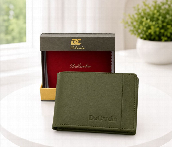 Express Delivery - Decardin Mens Bi Fold Leather Wallet D1018 Gn With Multiple Card Slots Cash Compartment Slim Compact Design Green - ID 7159122