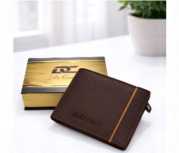 Express Delivery - Mens Leather Bi Fold Wallet With Zipper Coin Pocket Brown - ID 7159123