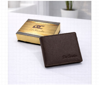 Express Delivery - De Cardin Classic Bi Fold Leather Wallet For Men  Brown - ID 7159131