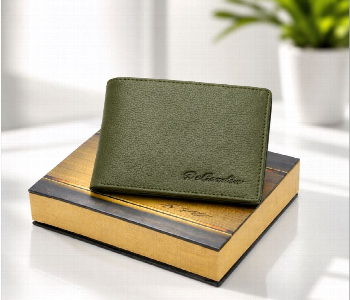 Express Delivery - Classic Bi Fold Leather Wallet For Men D1024 Gn Green With Zipper Coin Pocket Multiple Card Slots Cash Compartment - ID 7159148
