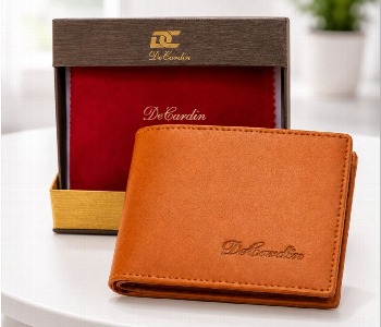 Express Delivery - Decardin D1019 Tan Mens Genuine Leather Bi Fold Wallet Multiple Card Slots Cash Compartment Slim Classic Design - ID 7159158