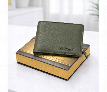 Express Delivery - Decardin Premium Zipper Bi Fold Leather Wallet For Men Green - ID 7159168
