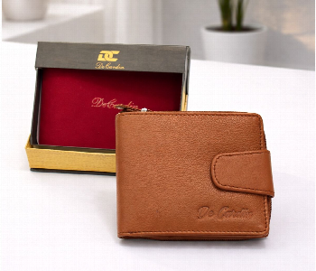 Express Delivery - Decardin Mens Leather Bi Fold Wallet With Zipper Coin Pocket Tan - ID 7159187