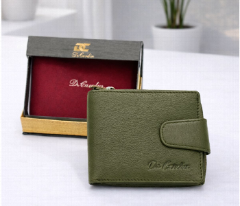 Express Delivery - Decardin Mens Leather Bi Fold Wallet With Zipper Coin Pocket Green - ID 7159191