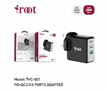 Express Delivery - Iroot Hc 001 Travel Adapter 38W Dual Port Fast Charging - ID 7159269