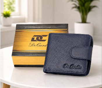 Express Delivery - Decardin D1022 Bl Mens Leather Bi Fold Wallet With Multiple Card Slots Id Window And Zipper Coin Pocket Blue - ID 7159322