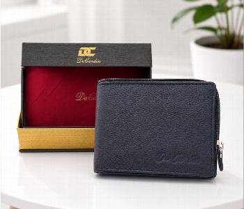 Express Delivery - Decardin D1025 Bl Premium Zipper Bi Fold Leather Wallet For Men Blue Multiple Card Slots Id Window Coin Pocket - ID 7159326