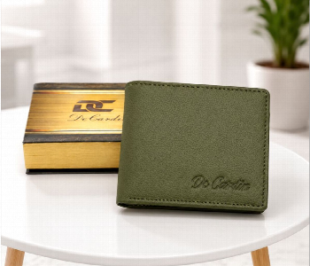 Express Delivery - Decardin D1020 Gn Mens Genuine Leather Bi Fold Wallet Green Wallet With Card Slots And Cash Compartments - ID 7159333