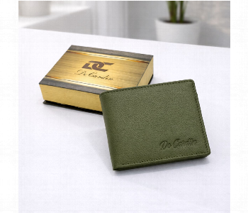 Express Delivery - Decardin Classic Bi Fold Leather Wallet For Men  Green - ID 7159333
