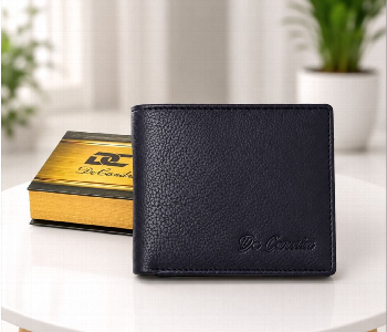 Express Delivery - Decardin D1020 Bl Mens Genuine Leather Bi Fold Wallet Blue Wallet With Card Slots And Cash Compartments - ID 7159335