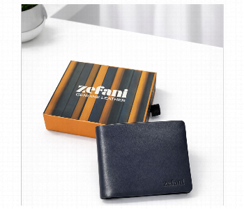 Express Delivery - Zefani Genuine Leather Bi Fold Wallet For Men Blue - ID 7159516