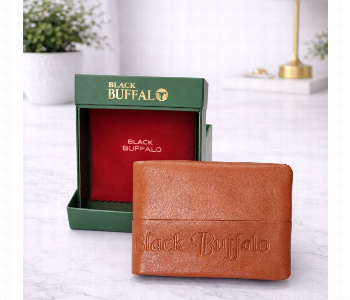 Express Delivery - Black Buffalo Genuine Leather Wallet Tan - ID 7159521