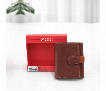 Express Delivery - Krazy Kraft Genuine Leather Tri Fold Wallet Brown - ID 7159553