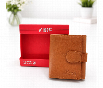 Express Delivery - Krazy Kraft Genuine Leather Tri Fold Wallet Tan - ID 7159555