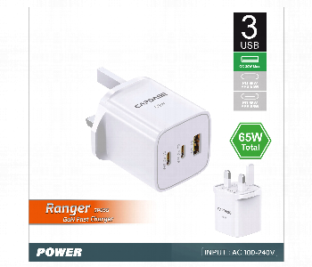 Express Delivery - Capdase Ranger 3P65S Uk 65W Gan Pd Wall Charger - ID 7159885