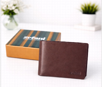 Express Delivery - Zefani Premium Genuine Leather Bi Fold Wallet For Men Maroon - ID 7159900