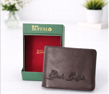 Express Delivery - Black Buffalo Signature Genuine Leather Bi Fold Wallet - ID 7159902