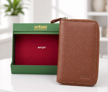 Express Delivery - Zefani Genuine Leather Zip Around Wallet For Men 1210 Br Brown Mens Wallet With Card Slots Cash And Coin Pocket - ID 7160052