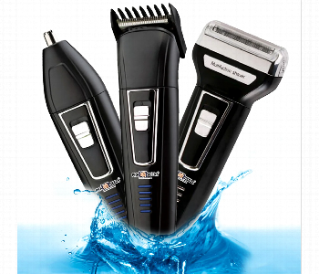 Express Delivery - Rvihan Rechargeable 3 In 1 Trimmer For Men  Shaver Hair Clipper Nose Trimmer  Model Rv 6558 Black - ID 7160119