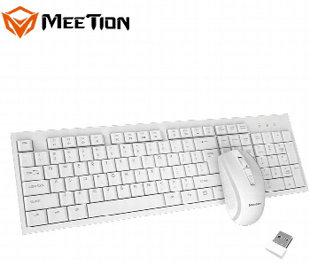Express Delivery - Meetion Keyboard Mouse Combo Mt C4120 Wireless White - ID 7160751