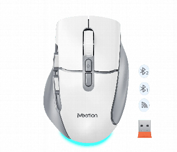 Express Delivery - Meetion Mouse Mt Btm001 Dual Mode Silent Rechargeable White And Gray - ID 7160801