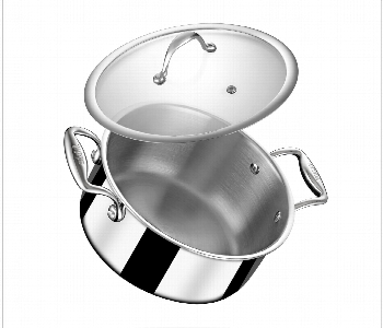 Express Delivery - Stahl Sauce Pot Sl 1041 24 24Cm Triply 5.1L Induction Silver - ID 7160881