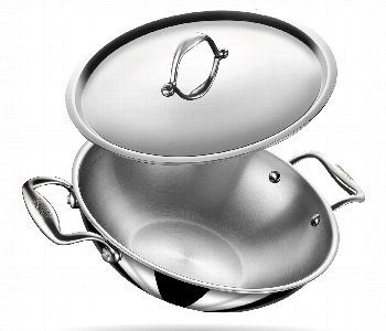 Express Delivery - Stahl Kadhai Sl104328 28Cm Triply Triply Stainless Steel 4.4L Induction Silver - ID 7160890