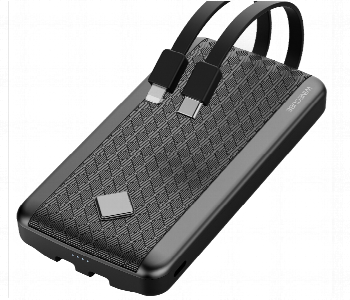 Express Delivery - Vlove V25 20000Mah Solar Power Bank 22.5W Fast Charging Built In Cables Slim Portable Battery Black - ID 7160944