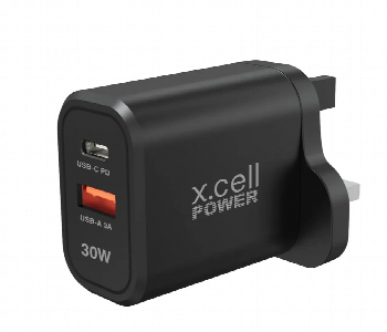 Express Delivery - Xcell 30W Fast Charger Usb C Usb A Dual Port Black - ID 7161714