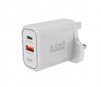 Express Delivery - Xcell 30W Fast Charger Usb C Usb A Dual Port White - ID 7161715