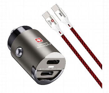 Express Delivery - Swiss Military 35W Pd Car Charger Dual Type C Cable - ID 7161741