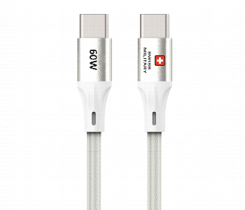 Express Delivery - Swiss Military 60W Usb C To Usb C Cable 1M White - ID 7161753
