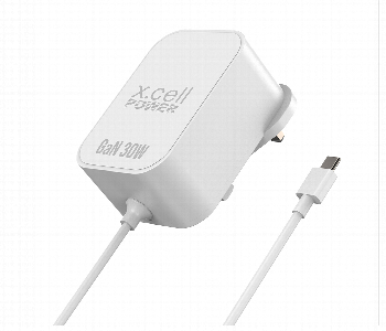 Express Delivery - Xcell 30W Gan Charger With Built In Usb C Cable White - ID 7161813