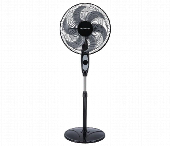 Express Delivery - Olsenmark Omf1794 6 Leaf Blade Classic Stand Fan 16 Inch Diameter Black Adjustable Pedestal Fan - ID 7162346