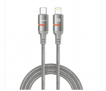Express Delivery - Porodo 30W Lightning Cable 3M Braided Fast Charging Grey - ID 7162480