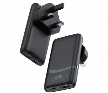 Express Delivery - Green Lion 65W Gan Fast Charger Uk Plug Flame Retardant Pc Black - ID 7162545