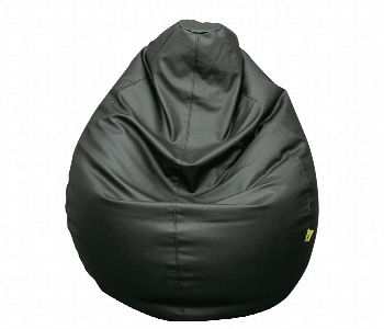 Express Delivery - Lazy Panda Kids Bean Bag Black Eco Leather - ID 7162584