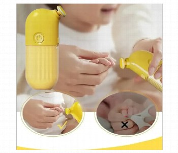 Electric Baby Nail Trimmer Rechargeable 7 Heads Quiet Yellow Front View - ID 7162708