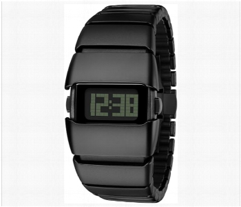 Express Delivery - Men Stylish Digital Wrist Watch With Unique Square Dial And Durable Strap Black - ID 7162916
