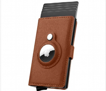Coteci Airtag Wallet Leather Rfid Card Holder Pu Leather And Aluminum Front View - ID 7163161