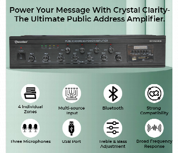 Express Delivery - Secuview 380W Public Address Power Amplifier Sv A2380B With 3 Mics. - ID 7163576