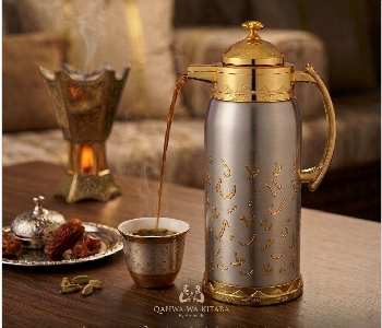 Express Delivery - Decorative Vacuum Flask With Elegant Golden Pattern 1.9L - ID 7163616