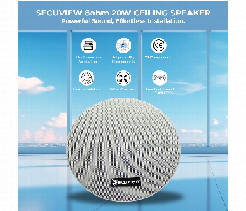 Express Delivery - Secuview 8Ohm 20W Ceiling Speaker Sv Hc20W Powerful Sound Effortless Installation - ID 7163662