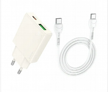 Express Delivery - Hoco N45 Dual Port Wall Charger With Usb C Cable White - ID 7163666