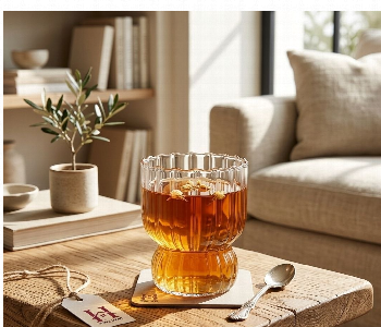 Express Delivery - Elegant Cup With Wooden Lid And Glass Straw - ID 7163712