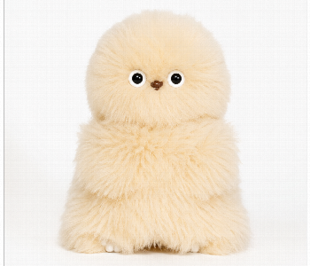 Express Delivery - Mirumi Cute Furry Monster Plush Bag Charm Keychain Cream - ID 7163739