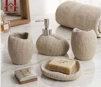 Express Delivery - Elegant Grey Bathroom Set 4Peices - ID 7163888