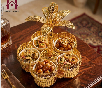 Express Delivery - Decorative Serving Set With Bowls And Gold Colored Stand - ID 7163918