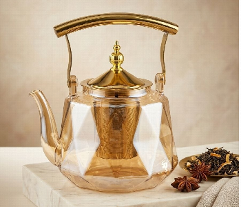Express Delivery - Elegant Golden Teapot In Two Sizes - ID 7164011