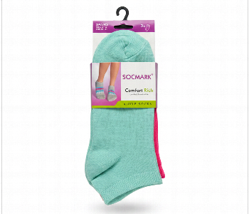 Express Delivery - Socmark Womens Comfort Rich Cotton Ankle Socks 3 Pairs - ID 7164034
